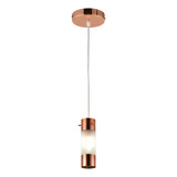 Lustre De Vidro Fosco Aço Pendente Sala Quarto Elegance Cobre Llumm Bronzearte