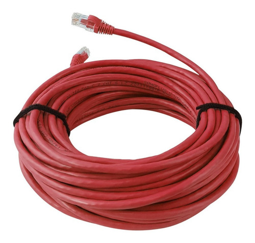 100m Cabo De Rede Cat6 4p Vermelho Montado Furukawa Sohoplus