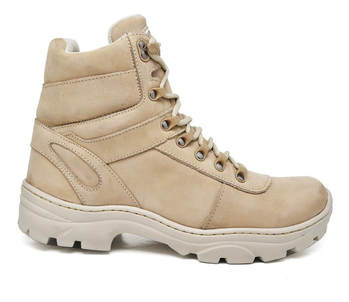 Bota Botina Couro Masculina Coturno Desert Exército Baixo