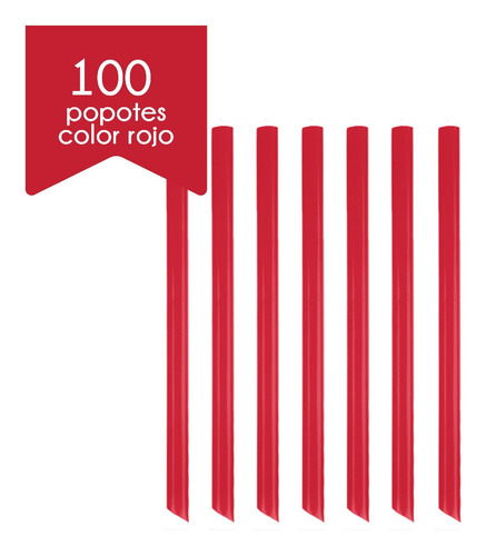 100 Popotes Para Tapioca Biodegradable A Base De Planta Color Rojo