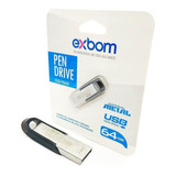 Pendrive Exbom Stgd-pd64g 64gb 2.0 Prateado