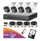 Kit 4 Camaras Dahua 2mp Full Color Dvr 8ch  Audio Dd 500g