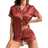 Pijama Camisera De Saten Mujer