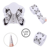 100 Moldes Mariposa Bco Uñas Esculpidas Acrílicas Gelificada