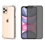 Kit Capa Case Para iPhone 11 Pro Max  + Pelicula Privacidade