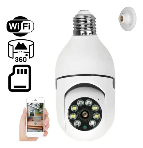 Camera Lampada Inteligente Ip Panoramica Yoosee Wifi  Espiã Cor Branco