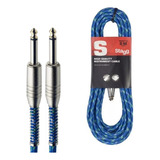 Cable Stagg Sgc6vt Tela Plug Plug 6 Metros Azul Instrumento