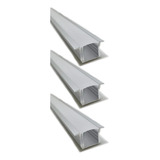 Pack: 3 Perfiles Aluminio Difusor 1201 1mt Alto Empotrable