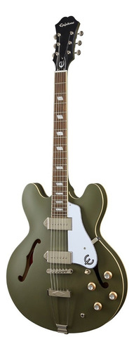 Guitarra Eléctrica EpiPhone Original Collection Casino Worn De Arce Olive Drab Desgastado Con Diapasón De Laurel Indio