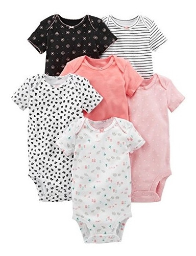 Ropa Para Bebe Bodys Para Niñas Paquete De 6 Talla 3-6 Meses