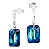 Aros Estefania Cristales Genuinos Bermuda Blue