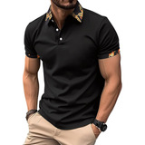 Playera Tipo Polo Camisa De Manga Corta Impresión Hombre