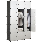 Multi Organizador Closet Armario Portatil C/ Puerta 15 Cubos Color Blanco