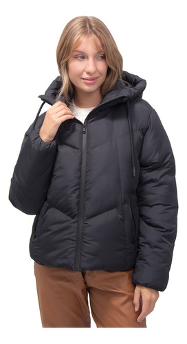 Campera Mujer Importada Puffer V Bolsillos Bien Abrigada