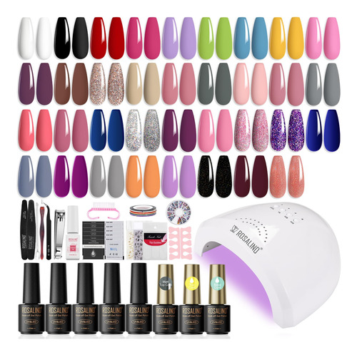 Rosalind Kit De 54 Esmaltes De Uñas De Gel Con Lámpara De.