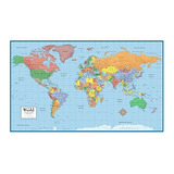 24x36 World Classic Elite Wall Map Mural Póster Laminada Fo