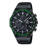 Reloj Casio Edifice Slim Solar Bluetooth Negro Acero Hombre Color Del Bisel Verde