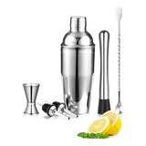 Set Bartender O Coctelera 5 Piezas Acero Inoxidable