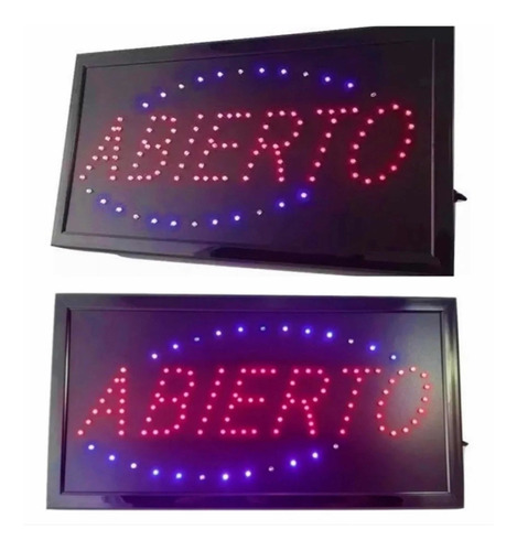 Letrero Abierto Led 48cm X 25cm 2 Piezas Ideal Para Tu Local