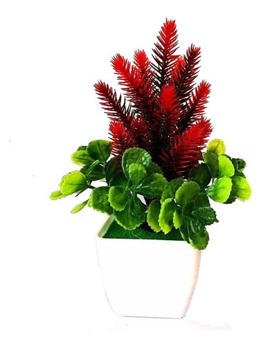 Planta Artificial Flor Con Maceta Colores 19 Cm Decoracion