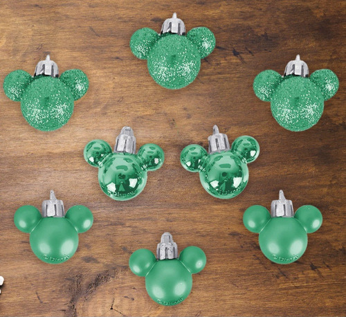 8 Mini Esferas Disney Mickey Navideñas 2.5cm Plástico Bolas