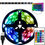 Fita Led Rgb 5050 Colorida Usb Tv Decoração Gamer E Controle