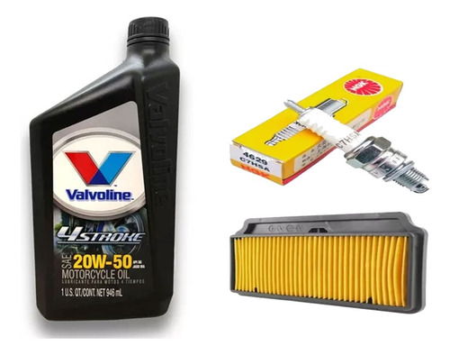 Kit Aceite Valvoline Filtro Bujia New Crypton 110 Yamaha 