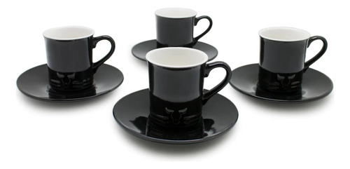 Set 4 Tazas Y Platos 90ml Wayu Expresso 8 Piezas Cafe