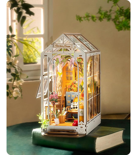 Rolife Diy Book Nook Kits Garden House, 3d Creativo Decorati