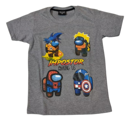 Remera Among Us Anime Marvel Niño Niña Unisex Algodón