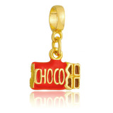 Berloque Barra Chocolate Banhado A Ouro 18k Premium