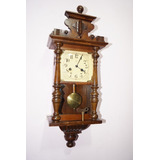 Antiguo Reloj De Pared Aleman Junghans 2 Cuerdas D1900 Wong 