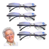 4pcs Lente Bifocal Anti Luz Azul, Para Cerca Y Lejos,100-250