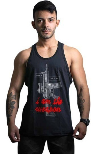 Camiseta Regata Militar This Is The Tool I'm The Weapon