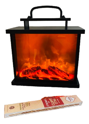 Fanal Simil Fuego 30x25cm Usb O Pila Farol Importado Oriente