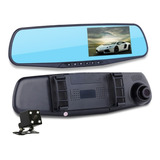 Cámara Dual Carro Espejo Retrovisor Dvr Reversa Sensor 4.3