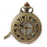 I-mart Reloj De Bolsillo Retro De Bronce Antiguo Con Cadena