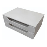 Organizador 2 Gavetas Branco Folha Sulfite A4 Base Monitor