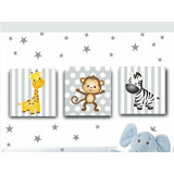 Cuadros Jungla Bebes 30x30cm/ Obsequio 100 Estrellas Deco