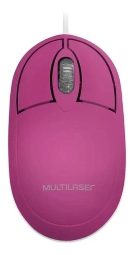 Mouse Óptico Com Fio Rosa