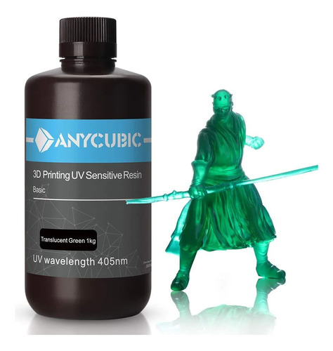 Resina Uv Impresora 3d Anycubic 1000g Verde Transparente