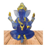 Dios Ganesh Grande Azul Transparente Ji2110