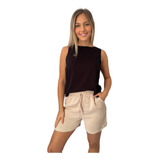 Short De Lino Amplio Varios Talles 