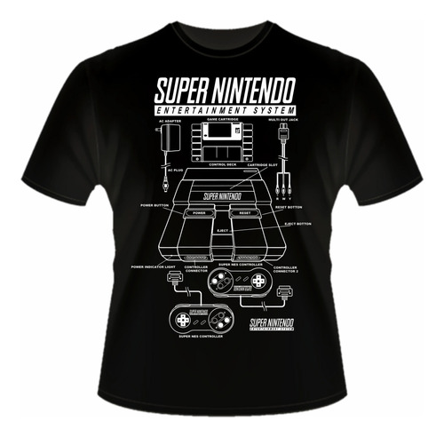 Camiseta Super Nintendo Games Retrô Clássicos Anos 80 Camisa
