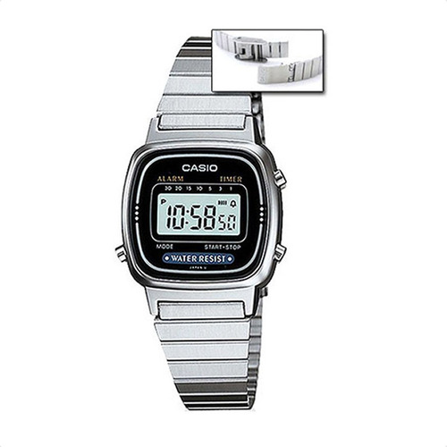Reloj Casio La-670w Digital Acero Inoxidable Crono Timer Wr