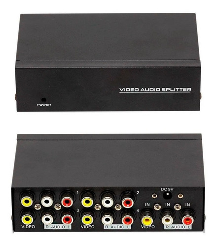 Distribuidor De Sinal Av Splitter 1x4 Av Para Circuto De Tv