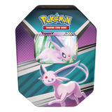 Pokémon Tcg: V Heroes Tin Espeon (1 Tarjeta De Aluminio Y 4