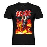 Polera Unisex Rock Acdc Estampada Dtf Cod 002