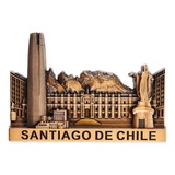 Imán Refrigerador Decorativo Color Cobre Recuerdo Chile Color Santiago Iman Color Cobre