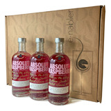 Tripack Absolut Raspberri Vodka Suecia 750ml